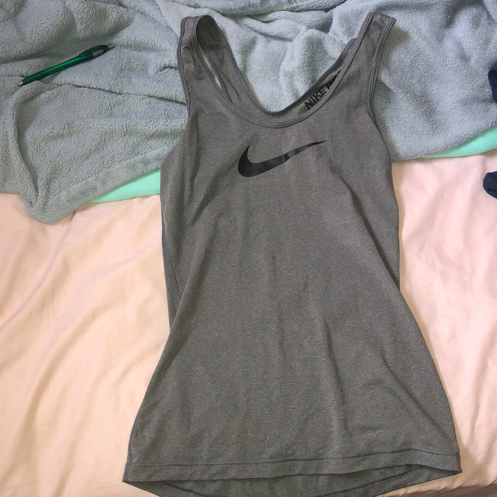 Gray NIKE razor tank top